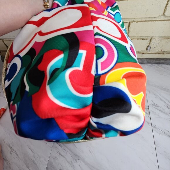 Euc Coach Poppy Graffitti Pop Art Signature Tote Bag w/Wallet - Picture 7 of 17